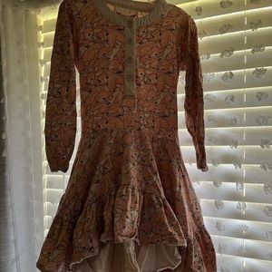 Paperwings ruffle fawn dress